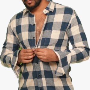 Walkingman Linen Check Shirt – Regular Fit