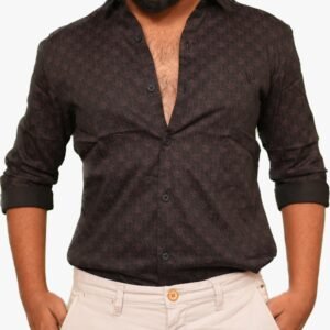 Walkingman Chocolate Pattern Shirt – Slim Fit